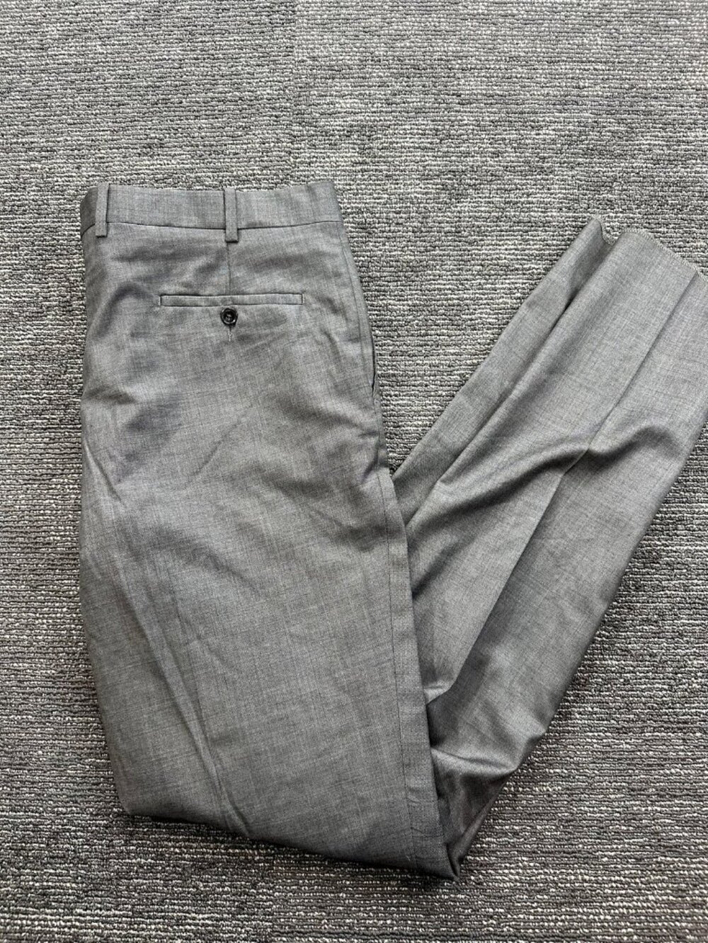 Mens Gray Dress Pants Flat Front Suit Trousers 36x32 Slim Fit Business
